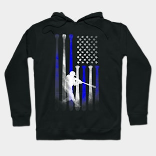 Team American Flag Baseball Player Gift Hoodie